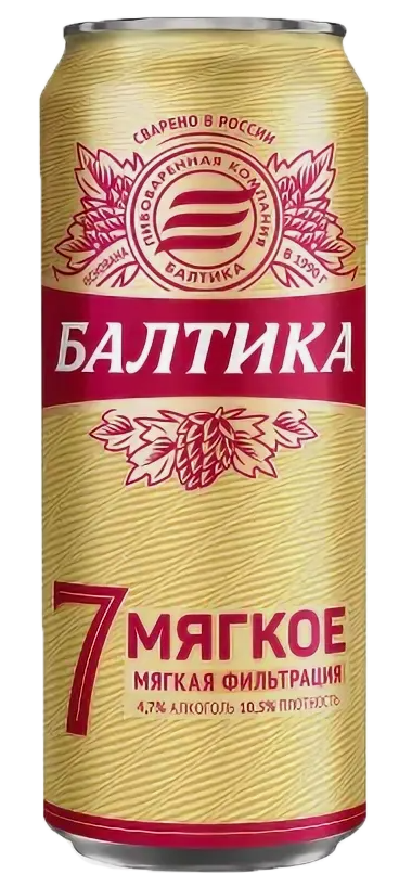 Балтика 7 Мягкое, банка 0.45л
