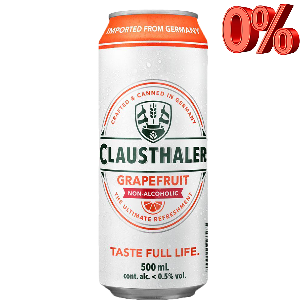 CLAUSTHALER Grapefruit, банка 0.5л