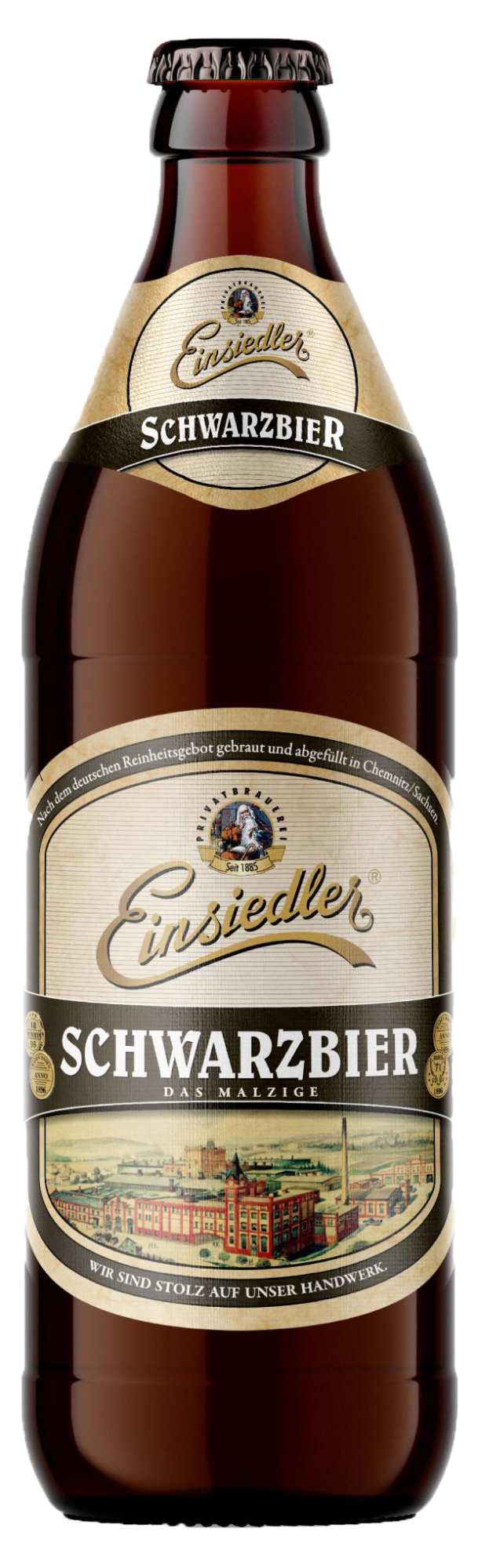 Einsiedler Schwarzbier, бутылка 0.5л