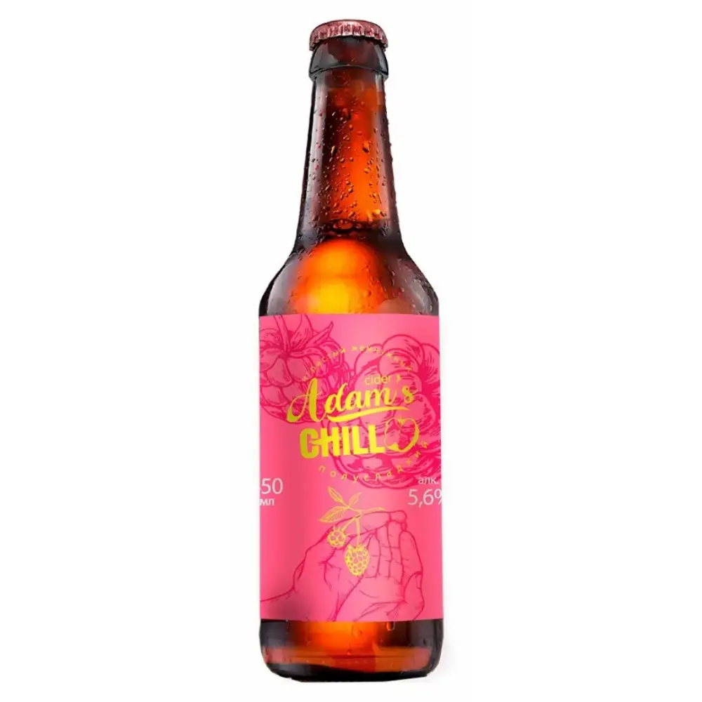 Сидр Адамс ЧИЛЛ (Adam’s Chill) малиновый,  бутылка 0,45л